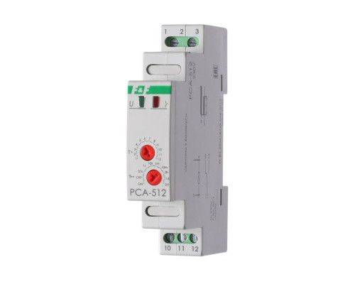 Реле времени PCA-512 8А 230В 1 перекл. IP20 задержка выключ. монтаж на DIN-рейке F&F EA02.001.001