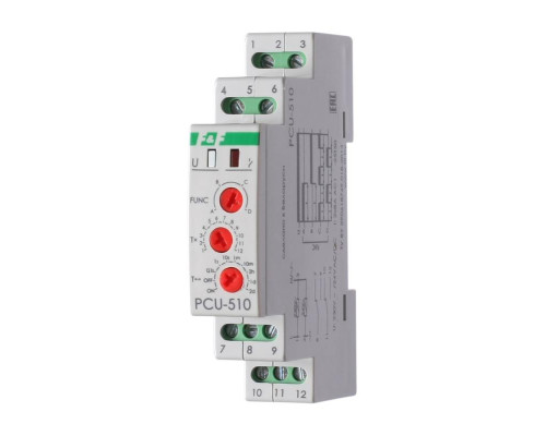 Реле времени PCU-510 2х8А 230В 2 перекл. IP20 многофункц. монтаж на DIN-рейке F&F EA02.001.009