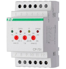 Реле напряжения CP-731 (трехфазный; микропроцессорный; контроль верхнего и нижнего значений напряжения; контроль асимметрии; чередования фаз; монтаж на DIN-рейке 35мм 3х400/230+N 2х8А 1Z 1R IP20) F&F EA04.009.005