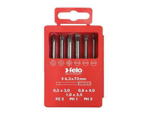 Набор бит SL/PZ/PH Industrial 73мм в кейсе 6 бит FELO 03092716