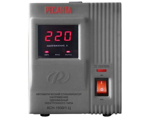 Стабилизатор напряжения АСН-1500/1-Ц 1ф 1.5кВт IP20 релейный Ресанта 63/6/3