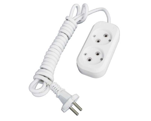 Удлинитель 2х2м без заземл. 10А IP20 Е-202 ПВС 2х0.75 АБС-пластик UNIVersal 9631959