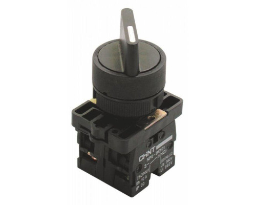 Переключатель NP2-ED25 2 полож. с фиксацией 1НЗ +1НО IP40 CHINT 573781