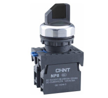 Переключатель без подсветки NP8-11X/212 2 полож. с фиксацией черн. 1НО+1НЗ IP65 (R) CHINT 578129