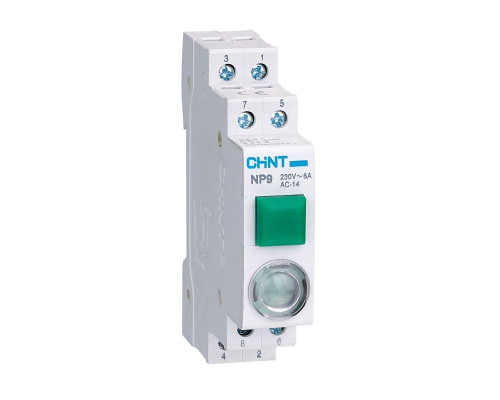 Кнопка модульная NP9-10D3/1 с подсветкой 1НО AC/DC 230В зел. (R) CHINT 584054