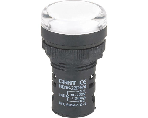 Индикатор ND16-22DS/2 AC/DC 24В (R) бел. CHINT 592936
