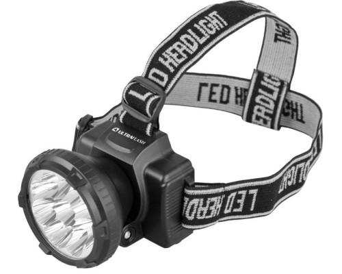 Фонарь аккумуляторный налобный LED5363 9LED 2 режима 220В пластик. черн. (бокс) Ultraflash 11257