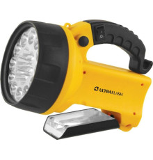Фонарь аккумуляторный UF3712LED 19LED аккум. 4В 2А.ч 220В/12В пластик. желт. (кор.) Ultraflash 8310