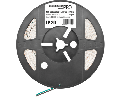 Лента светодиодная 71 709 NLS-5050CW60-14.4-IP20-12V-Pro R5 14.4Вт/м (уп.5м) Navigator 71709