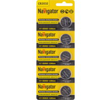 Элемент питания литиевый CR2032 94 765 NBT-CR2032-BP5 (блист.5шт) Navigator 94765