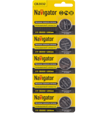 Элемент питания литиевый CR2032 94 765 NBT-CR2032-BP5 (блист.5шт) Navigator 94765