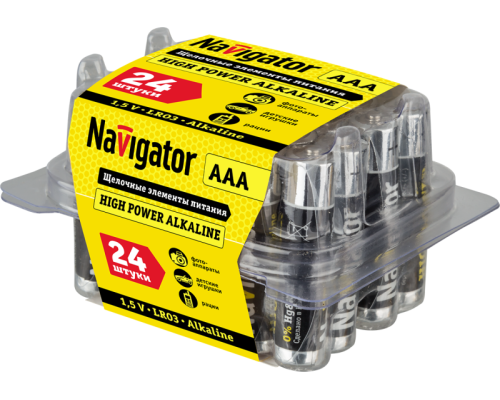 Элемент питания алкалиновый AAA/LR03 94 787 NBT-NE-LR03-BOX24 (уп.24шт) NAVIGATOR 94787