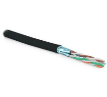 Кабель UFTP4-C6-SOLID-OUTDOOR-LSZH-BK-500 витая пара экран. FTP (F/UTP) кат. 6; 4 пары (23 AWG) ож (solid) для внешн. прокладки LSZH (500м) черн. Hyperline 227934