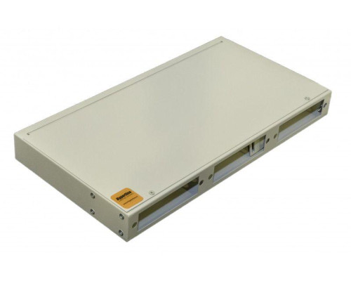 Бокс FO-19R-1U-3хSLT-W140H42-24UN-GY оптич. универсальн. 19 дюйм от 8 до 24 портов (SC duplex LC; ST; FC) со сплайс пластиной; без пигтейлов и проходных адаптеров; 1U; сер. Hyperline 237482