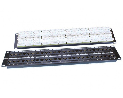 Патч-панель PP3-19-48-8P8C-C5E-110D 19дюйм. 2U 48 порт. RJ45 кат. 5e Dual IDC ROHS черн. Hyperline 246100