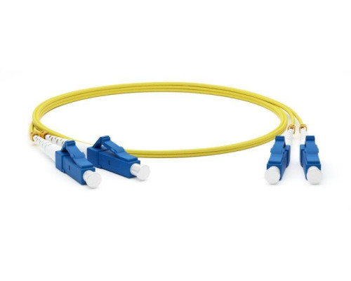 Патч-корд FC-D2-9-LC/UR-LC/UR-H-1M-LSZH-YL волоконно-оптический (шнур) SM 9/125 (OS2) LC/UPC-LC/UPC duplex LSZH 1м Hyperline 28074