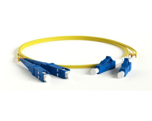 Патч-корд FC-D2-9-LC/UR-SC/UR-H-2M-LSZH-YL волоконно-оптический (шнур) SM 9/125 (OS2) LC/UPC-SC/UPC duplex LSZH 2м Hyperline 28388