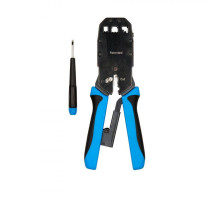 Инструмент HT-200AR обжимной для RJ50 RJ45 RJ12 RJ11 (10P10C; 8P8C типа AMP; 6P6C; 4P4C) профессиональн. с храповым механизмом Hyperline 35548
