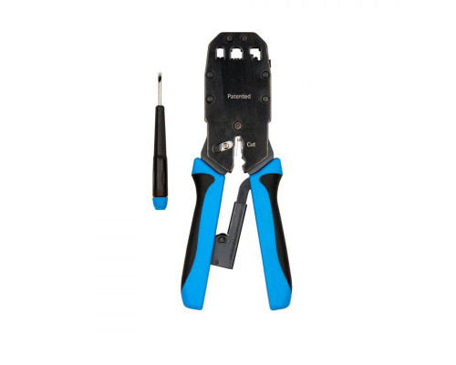 Инструмент HT-200AR обжимной для RJ50 RJ45 RJ12 RJ11 (10P10C; 8P8C типа AMP; 6P6C; 4P4C) профессиональн. с храповым механизмом Hyperline 35548