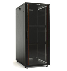 Шкаф напольный TTB-4268-AS 19дюйм 42U 2055х600х800мм перед. стекл. дверь со стальн. перф. боковинами задн. дверь сплошная ручка с замком крыша нового типа черн. (RAL 9004) Hyperline 392682