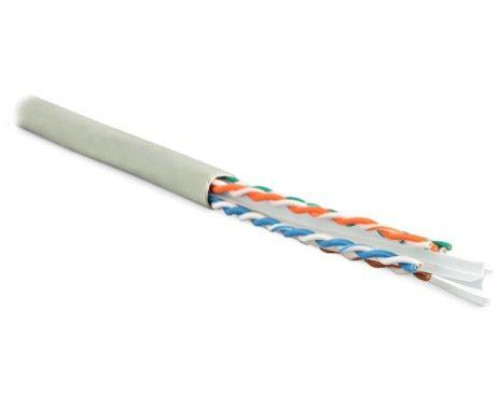 Кабель витая пара U/UTP кат.6 4х2х23AWG solid LSZH нг(А)-HF UUTP4-C6-S23-IN-LSZH-GY-305 сер. (уп.305м) Hyperline 42048