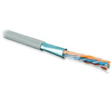 Кабель витая пара F/UTP кат.5E 4х2х24AWG solid PVC FUTP4-C5E-S24-IN-PVC-GY-305 сер. (м) Hyperline 42052