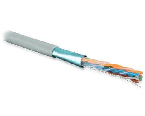 Кабель витая пара F/UTP кат.5E 4х2х24AWG solid PVC FUTP4-C5E-S24-IN-PVC-GY-305 сер. (м) Hyperline 42052