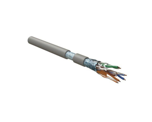 Кабель витая пара F/UTP кат.5E 4х2х24AWG solid LSZH FUTP4-C5E-S24-IN-LSZH-GY-305 сер. (уп.305м) Hyperline 45788