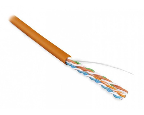 Кабель витая пара U/UTP кат.5e 4х2х24AWG solid LSZH нг(А)-HF UUTP4-C5E-S24-IN-LSZH-OR-305 оранж. (уп.305м) Hyperline 46858