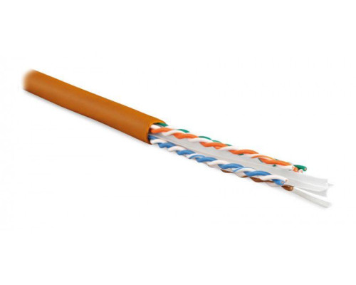 Кабель витая пара U/UTP кат.6 4х2х23AWG solid LSZH нг(А)-HF UUTP4-C6-S23-IN-LSZH-OR-305 оранж. (м) Hyperline 47461