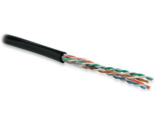 Кабель витая пара U/UTP кат.5E 4х2х24AWG solid PE Outdoor UUTP4-C5E-S24-OUT-PE-BK-500 черн. (м) Hyperline 49118