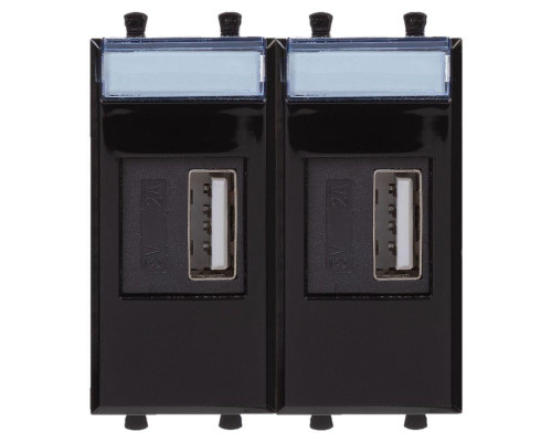 Устройство зарядное USB 2мод. 2.1А Avanti "Черный квадрат" DKC 4402542