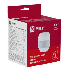 Датчик движения (ИК) MS-38 настен. 800Вт 180гр. до 12м IP44 PROxima EKF dd-ms-38