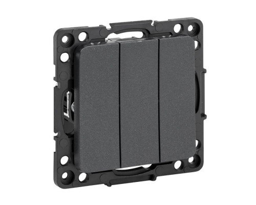 Выключатель 3-кл. Стокгольм 10А механизм черн. PROxima EKF EZV10-024-10