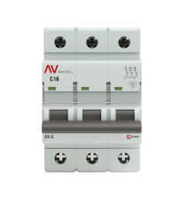Выключатель автоматический модульный 3п C 16А 6кА AV-6 AVERES EKF mcb6-3-16C-av