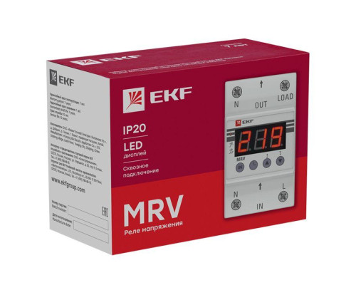 Реле напряжения с дисплеем MRV 63А PROxima EKF MRV-63A