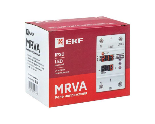 Реле напряжения и тока с дисплеем MRVA 63А PROxima EKF MRVA-63A