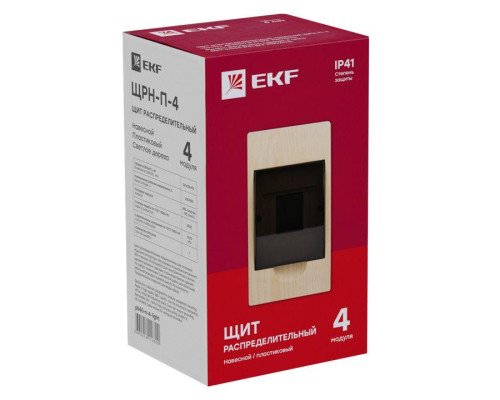 Щит ЩРН-П-4 IP41 светлое дерево PROxima EKF pb40-n-4-light