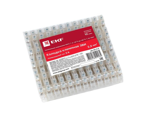 Колодка клеммная полистирол 4мм 3А EKF plc-KK-4-3
