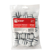 Сальник PG13.5 IP54 d отв. 20мм/d провод. 6-12мм PROxima EKF plc-pg-13.5-r
