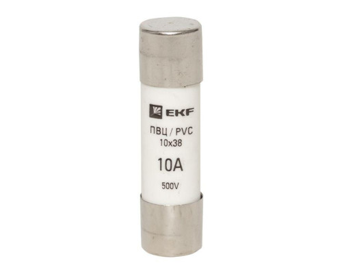 Вставка плавкая цилиндрическая ПВЦ 10х38 10А EKF pvc-10x38-10