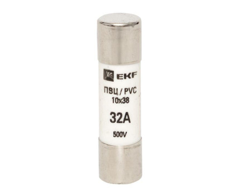 Вставка плавкая цилиндрическая ПВЦ 10х38 32А EKF pvc-10x38-32