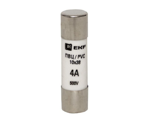 Вставка плавкая цилиндрическая ПВЦ 10х38 4А EKF pvc-10x38-4