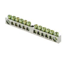 Шина PEN "ноль-земля" 6х9 12 отверст. цинк крепеж по центру PROxima EKF sn1-63-12