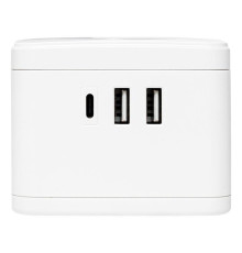 Удлинитель "Куб" 2 гнезда 2USB 2.4А+Type C + Ночник 1.3 метра 1кв.мм EKF UBA-CUB-2-TC