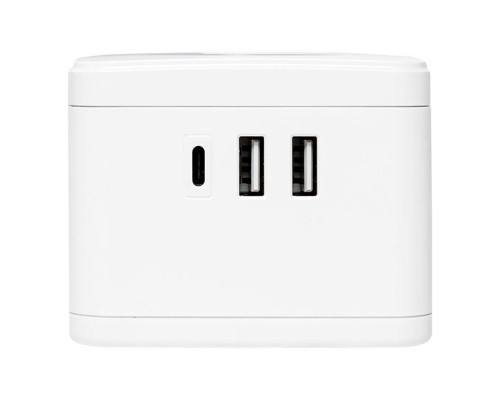 Удлинитель "Куб" 2 гнезда 2USB 2.4А+Type C + Ночник 1.3 метра 1кв.мм EKF UBA-CUB-2-TC