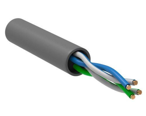 Кабель витая пара U/UTP кат.5E 2х2х24AWG solid CCA PVC сер. (м) GENERICA BC1-C5E02-111-305-G