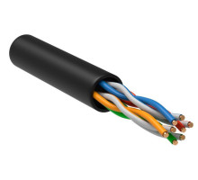 Кабель витая пара U/UTP кат.5E 4х2х24AWG solid CU LDPE Outdoor черн. (м) GENERICA BC3-C5E04-139-305-G