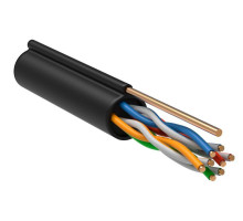 Кабель витая пара F/UTP кат.5E 4х2х24AWG solid CU LDPE Outdoor трос черн. (м) GENERICA BC3-C5E04-359-305-G