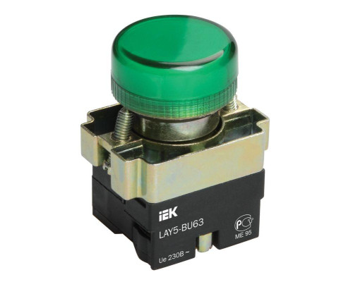 Индикатор светосигнальный LAY5-BU63 d22мм 230В зел. IEK BLS50-BU-K06